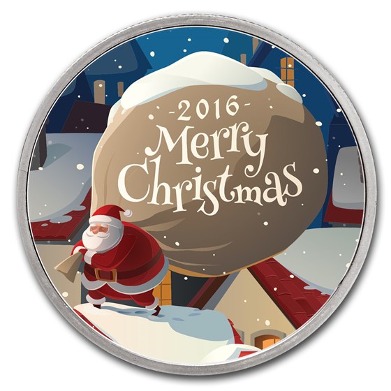 1 oz Silver Colorized Round - APMEX (Rooftop Santa) 1 oz Silver Colorized Round - APMEX (Rooftop Santa)